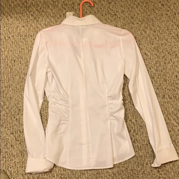 NWT NY & Co White Button Down with Gem Collar, XS - Picture 5 of 8